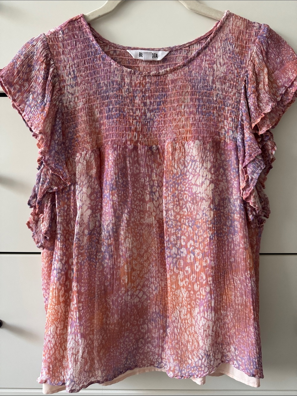 BB Dakota Printed Ruffle Sleeve Blouse